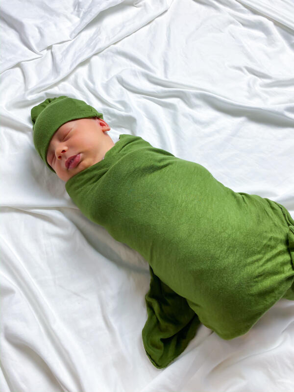green swaddle blanket
